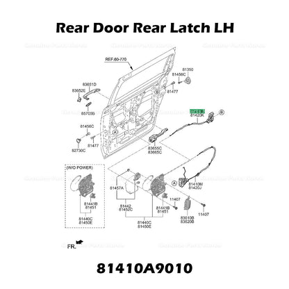 Genuine Rear Door Rear Latch LH 81410A9010 for Kia Sedona