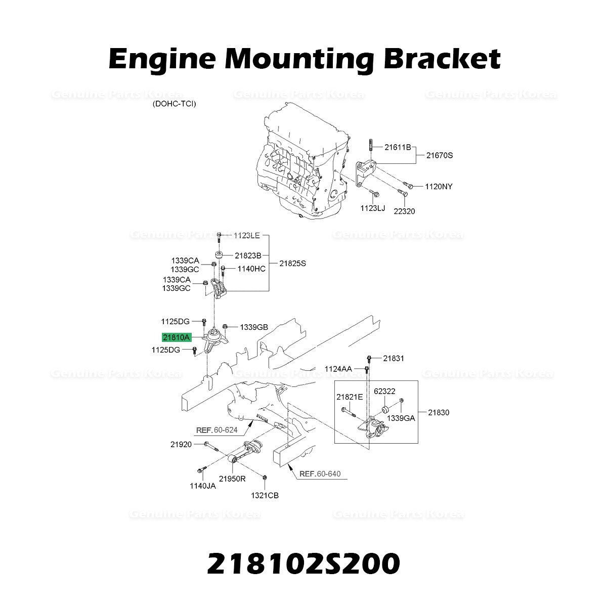 Genuine Engine Mounting Bracket 218102S200 for Hyundai Tucson Kia Sportage