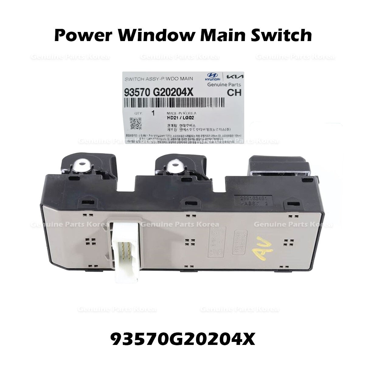 Genuine Power Window Main Switch 93570G20204X for Hyundai Ioniq