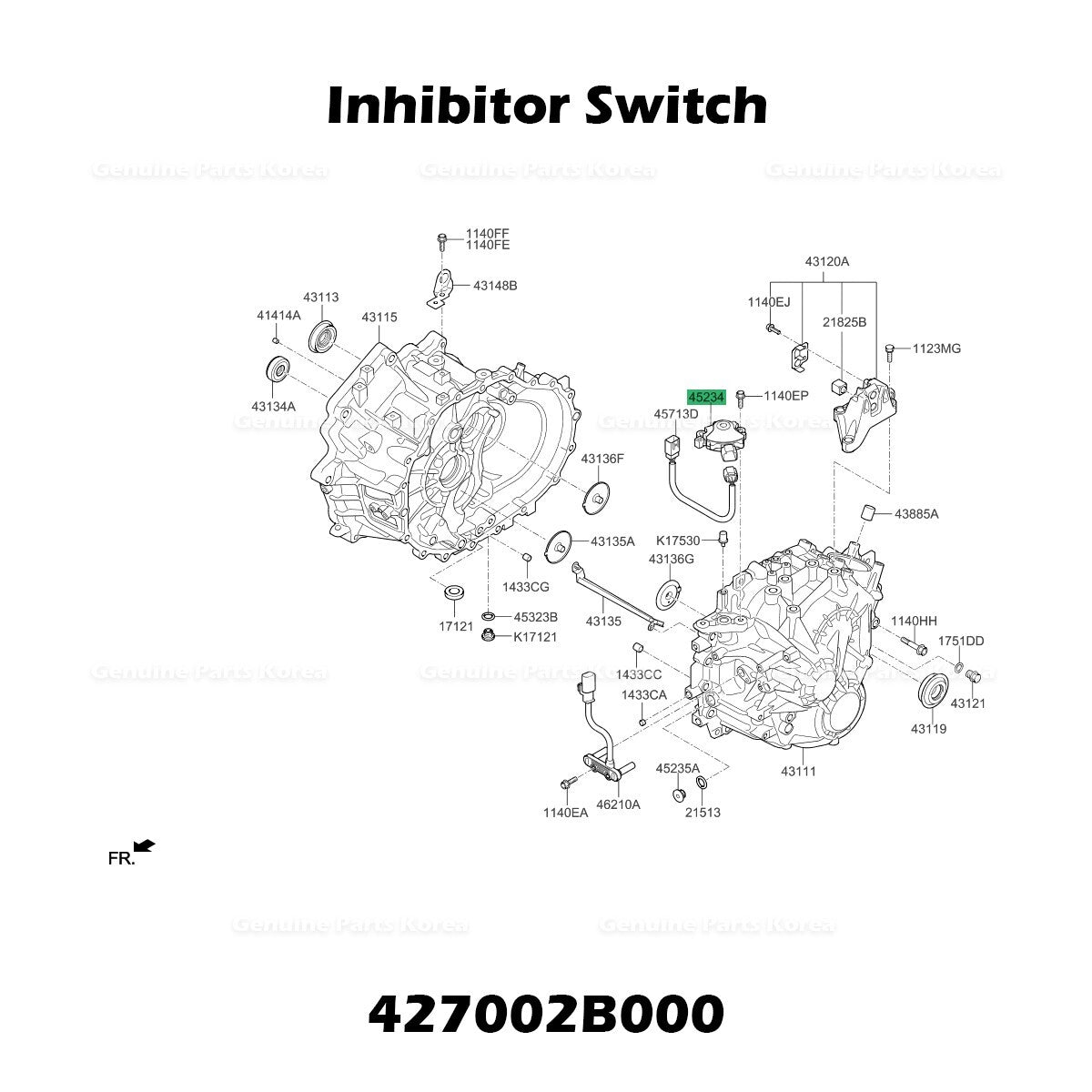 Genuine Inhibitor Switch 427002B000 for Hyundai Elantra Ioniq Kia Niro