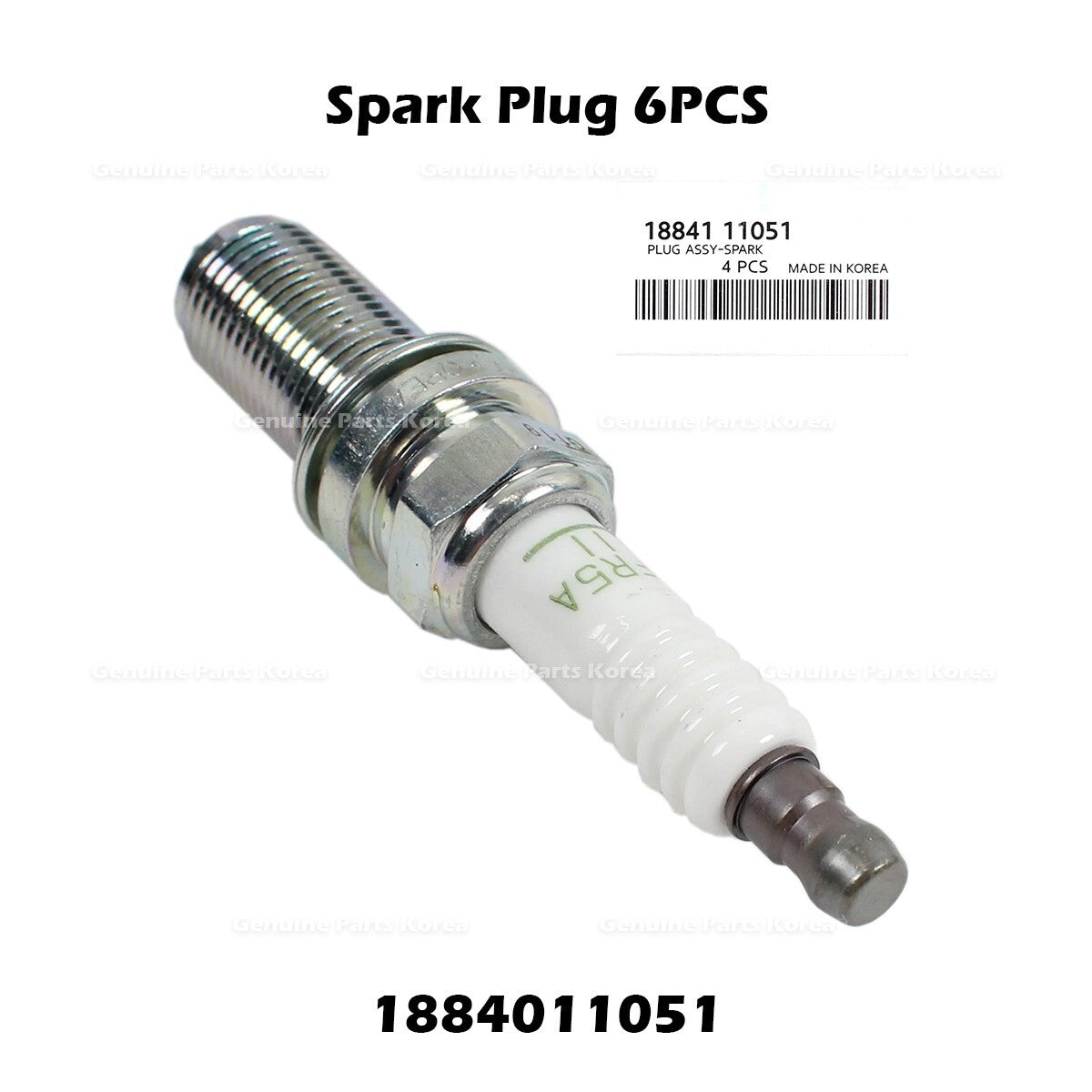 Genuine Spark Plug 6PCS 1884011051 for Hyundai Genesis Kia Borrego Optima