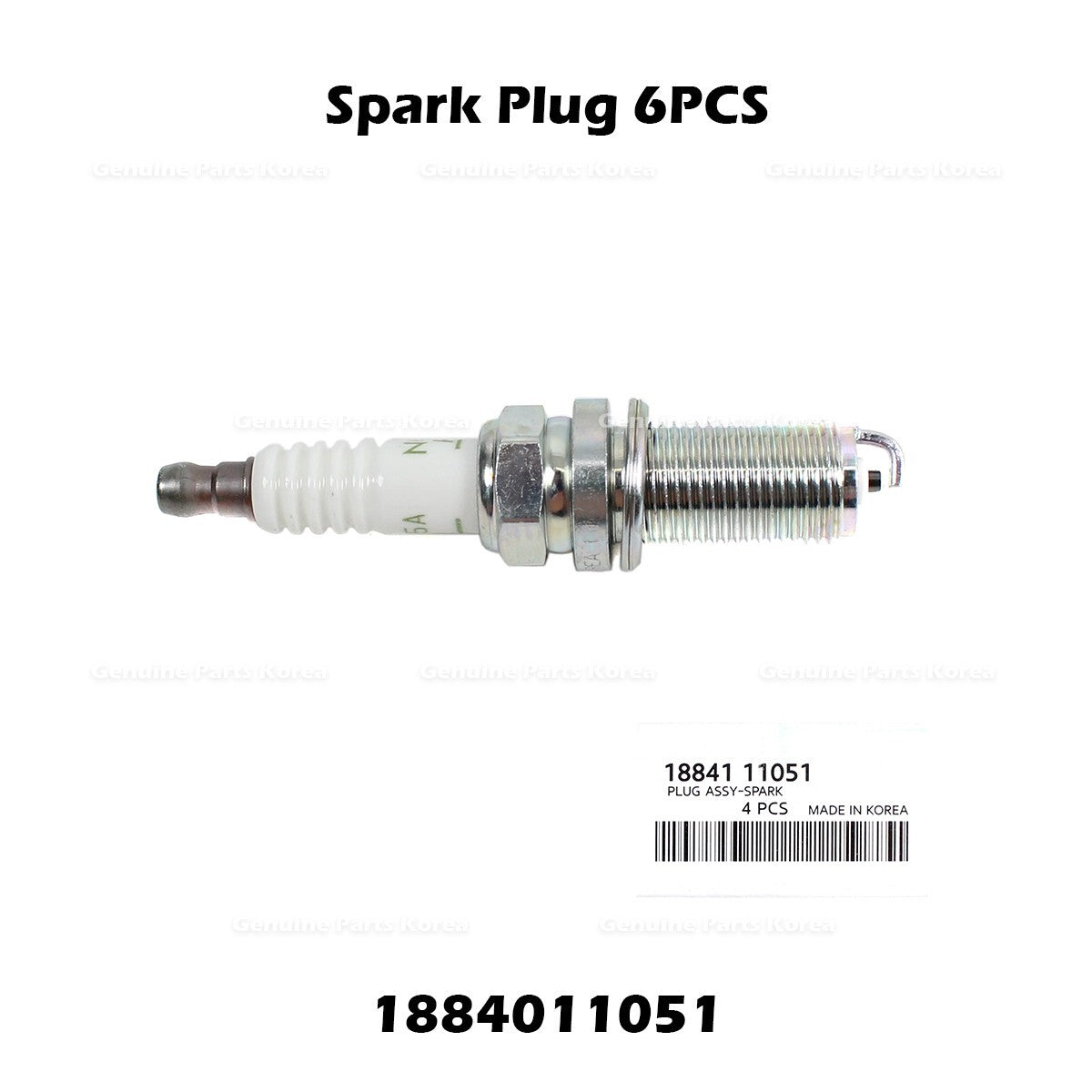 Genuine Spark Plug 6PCS 1884011051 for Hyundai Genesis Kia Borrego Optima