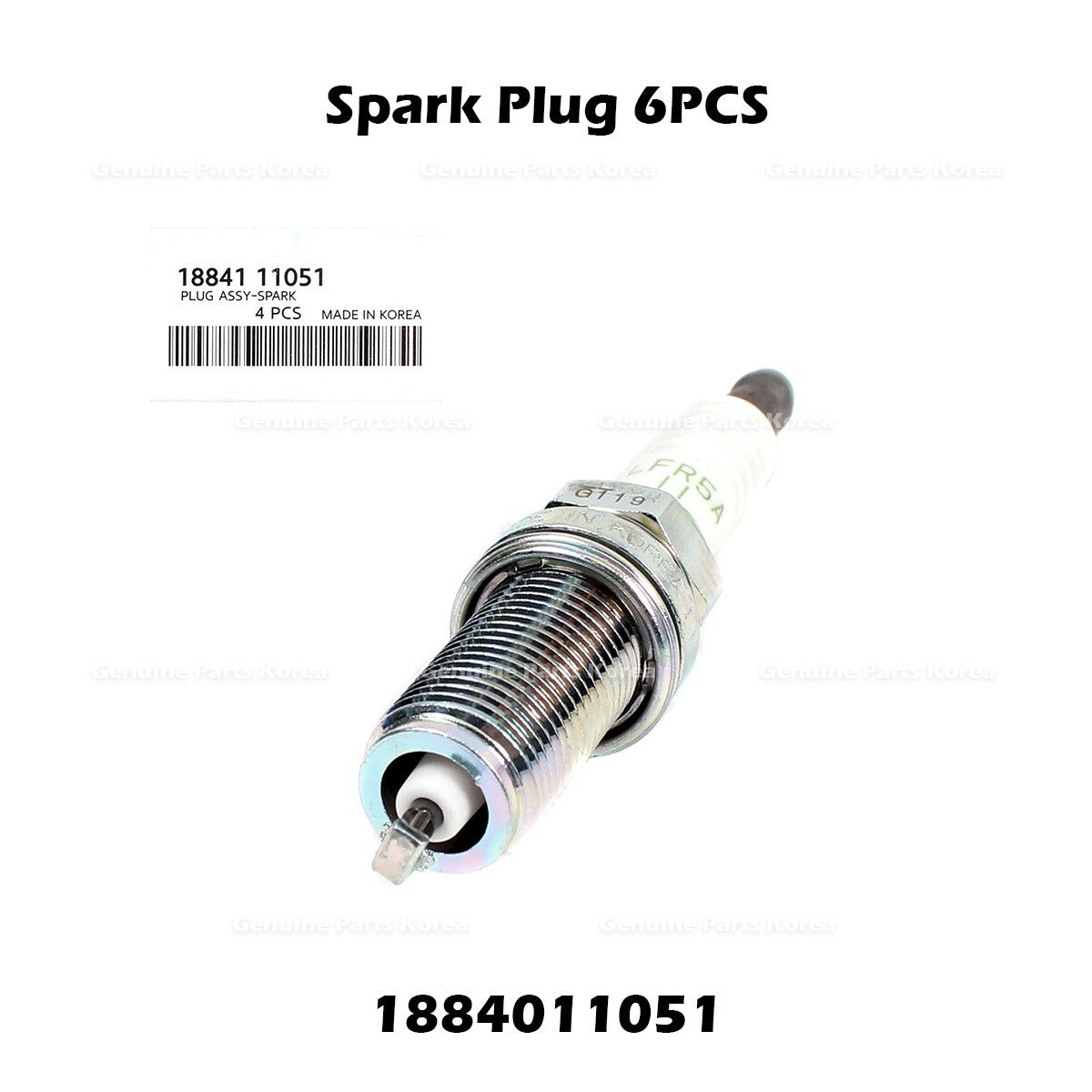 Genuine Spark Plug 6PCS 1884011051 for Hyundai Genesis Kia Borrego Optima