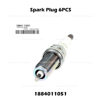 Genuine Spark Plug 6PCS 1884011051 for Hyundai Genesis Kia Borrego Optima