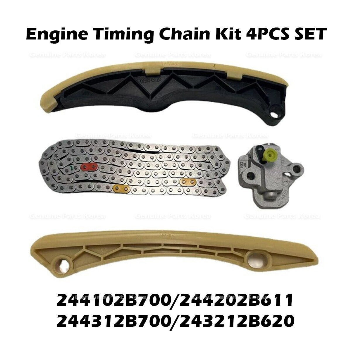 Genuine Engine Timing Chain Kit 4PCS SET for Hyundai Tucson Kia Optima Seltos