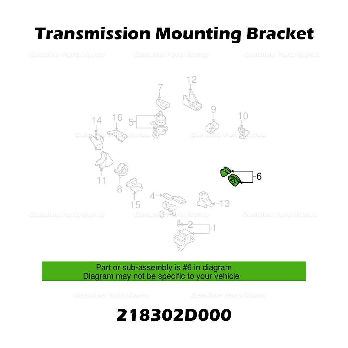 Genuine Transmission Mounting Bracket 218302D000 for Hyundai Elantra