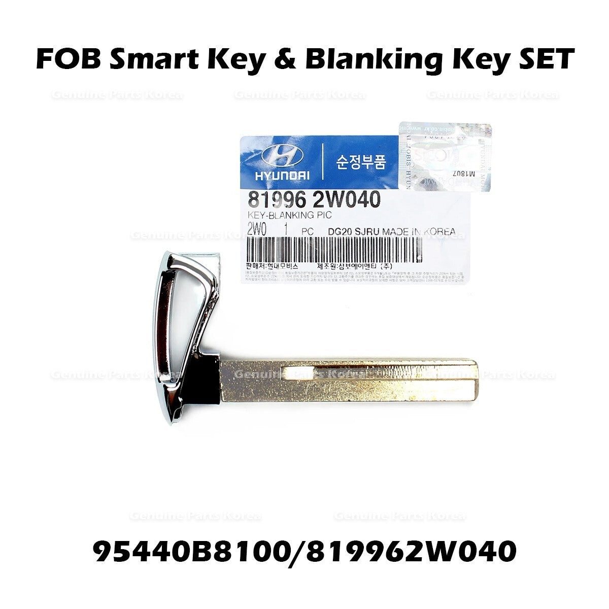 Genuine FOB Smart Key & Blanking Key SET 95440B8100 for Hyundai Santa Fe