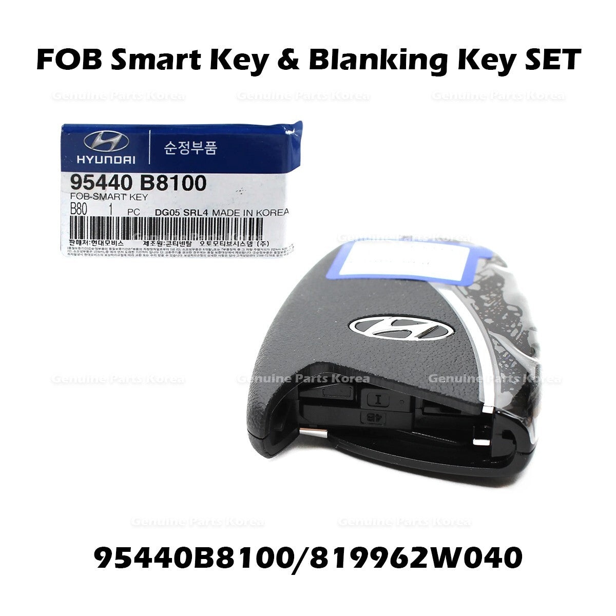 Genuine FOB Smart Key & Blanking Key SET 95440B8100 for Hyundai Santa Fe