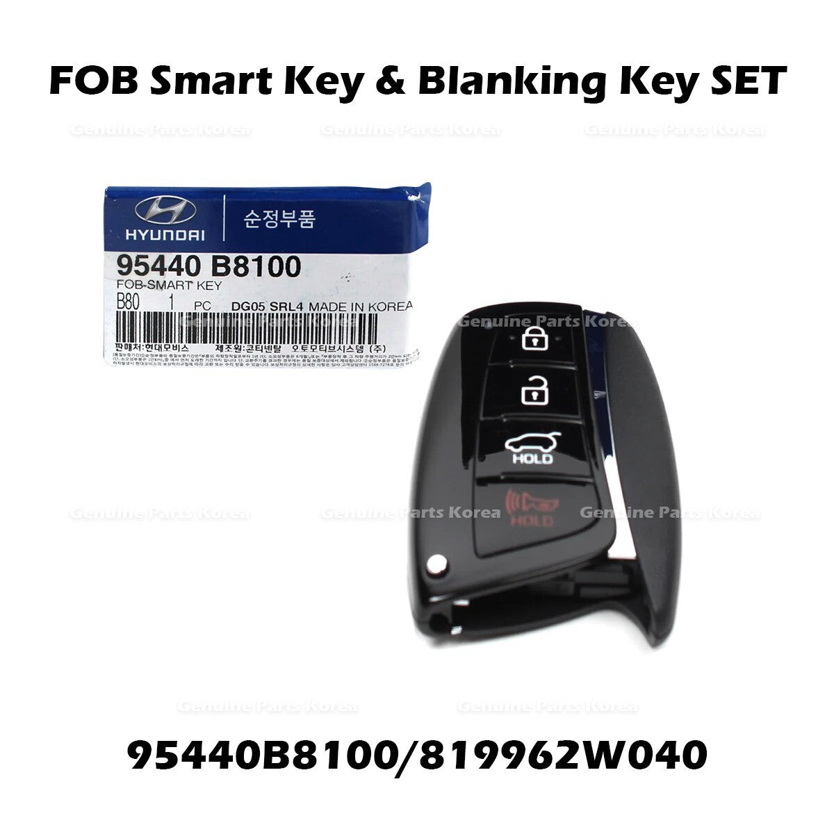 Genuine FOB Smart Key & Blanking Key SET 95440B8100 for Hyundai Santa Fe