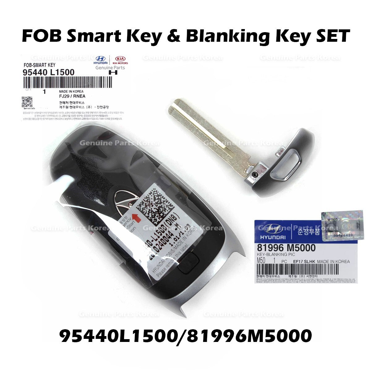 Genuine FOB Smart Key & Blanking Key SET 95440L1500 for Hyundai Sonata