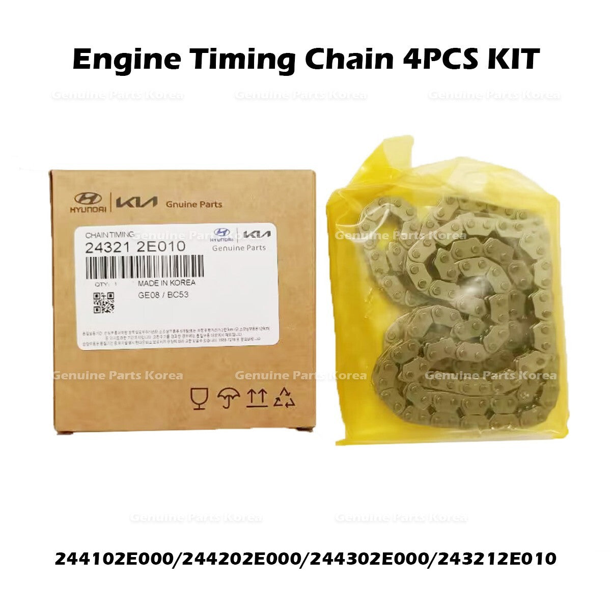 Genuine Engine Timing Chain 4PCS KIT for Hyundai Elantra Kia Forte