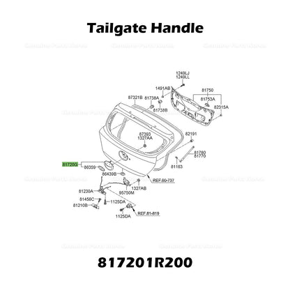 Genuine Tailgate Handle 817201R200 for Hyundai Accent