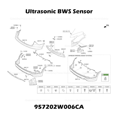 Genuine Ultrasonic BWS Sensor 957202W006CA for Hyundai Santa Fe Sport