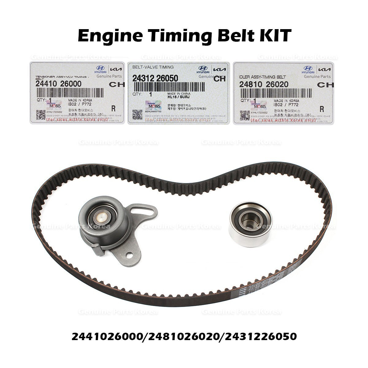 Genuine Engine Timing Belt KIT for Hyundai Accent Kia Rio