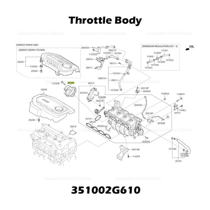 Genuine Throttle Body 351002G610 for Hyundai Santa Fe Sonata Kia Optima