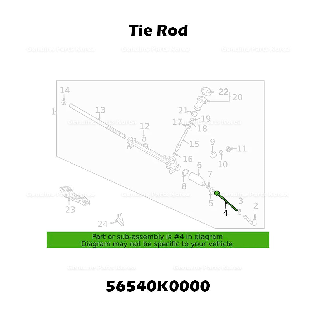 Genuine Tie Rod 56540K0000 for Kia Seltos Soul