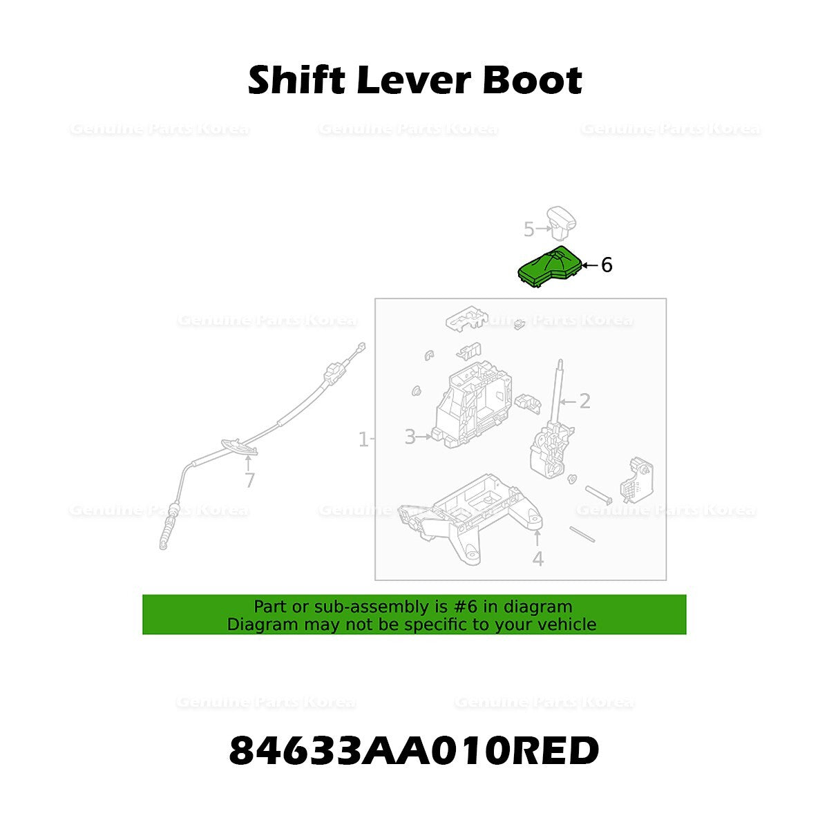 Genuine Shift Lever Boot 84633AA010RED for Hyundai Elantra N