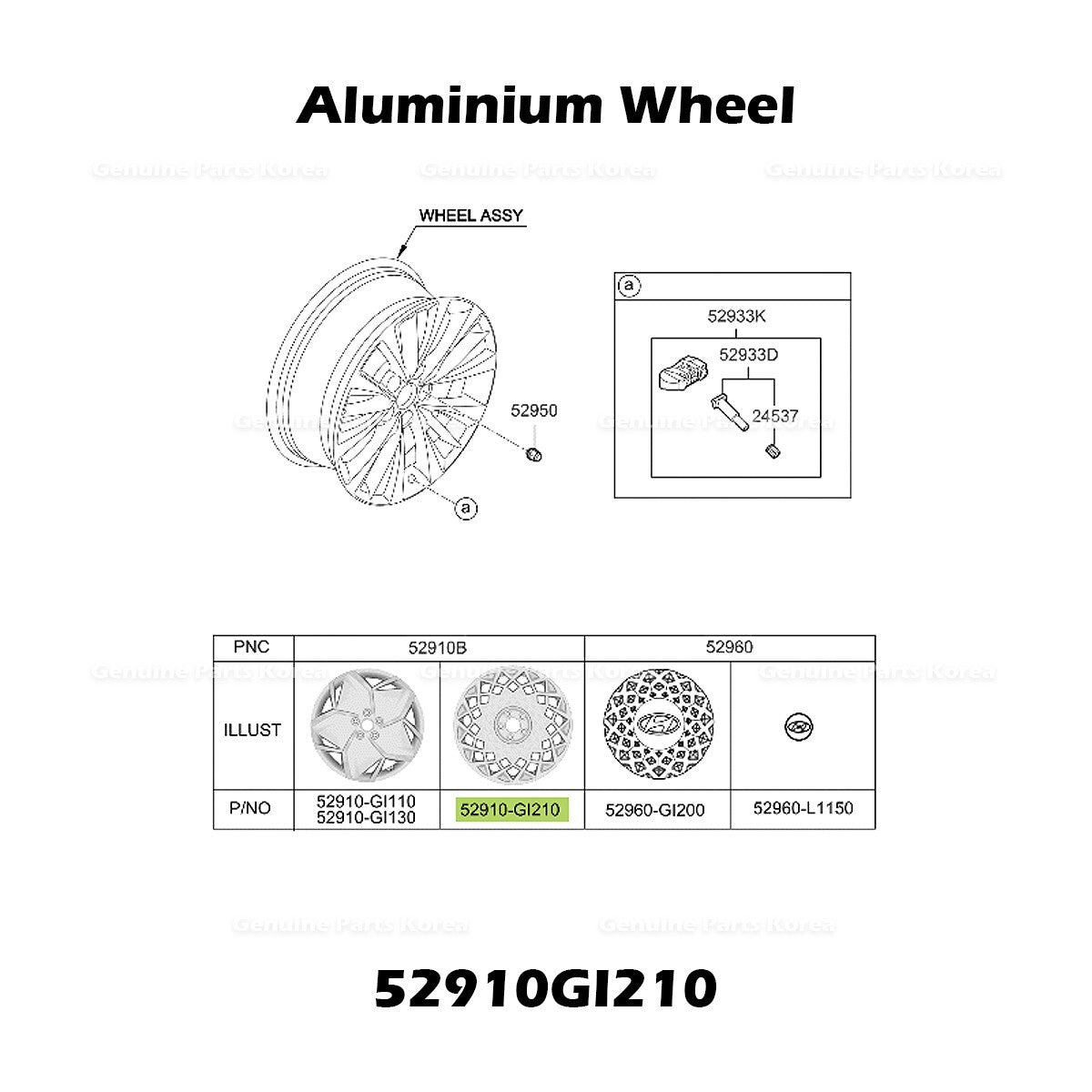 Genuine Aluminium Wheel 52910GI210 for Hyundai Ioniq 5
