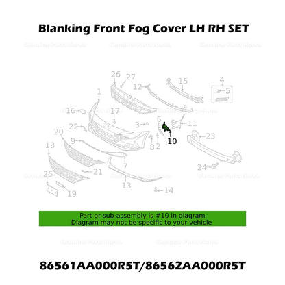 Genuine Blanking Front Fog Cover LH RH SET for Hyundai Elantra