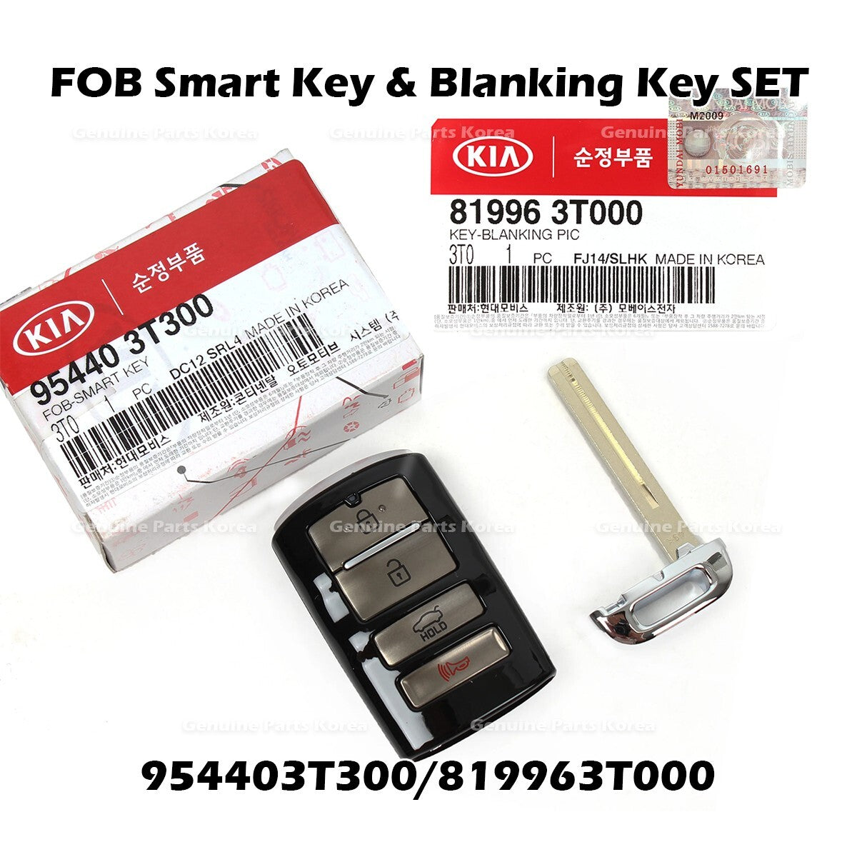 Genuine FOB Smart Key & Blanking Key SET 954403T300 for Kia K900