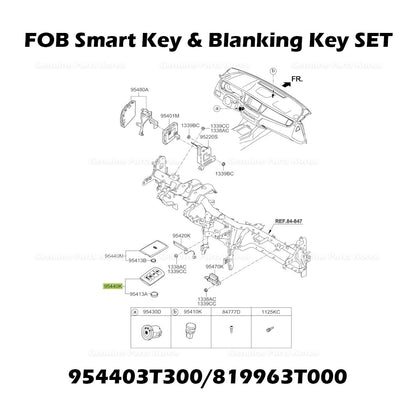Genuine FOB Smart Key & Blanking Key SET 954403T300 for Kia K900
