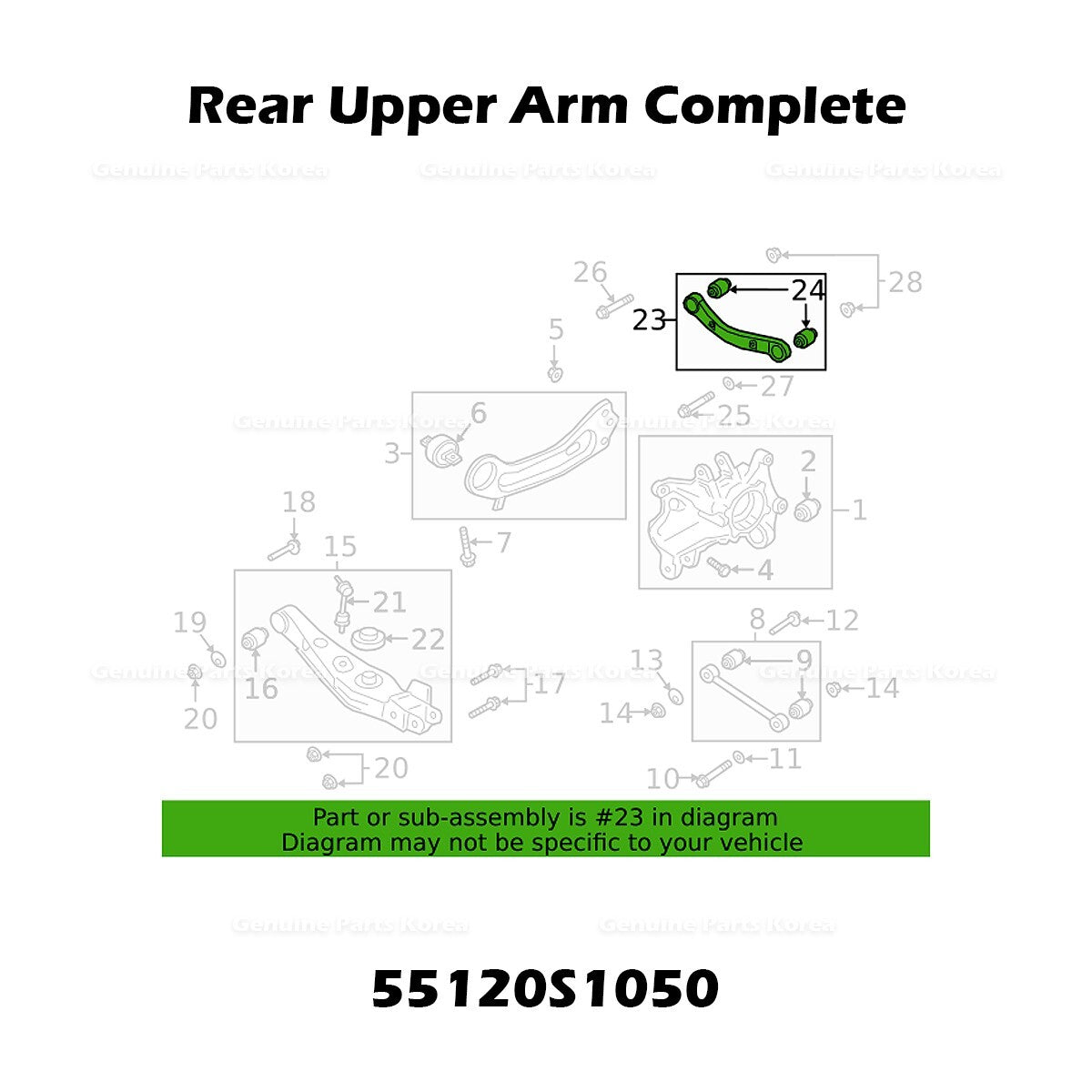 Genuine Rear Upper Arm Complete 55120S1050 for Hyundai Santa Fe
