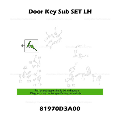 Genuine Door Key Sub SET LH 81970D3A00 for Hyundai Tucson