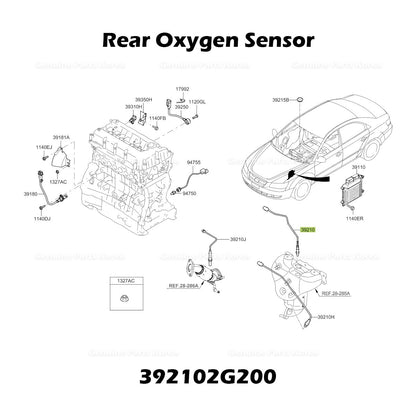 Genuine Rear Oxygen Sensor 392102G200 for Hyundai Santa Fe Kia Forte