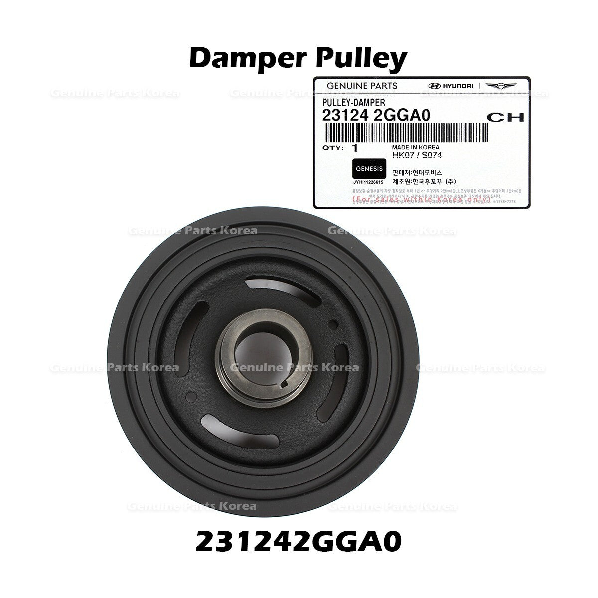Genuine Damper Pulley 231242GGA0 for Hyundai Elantra N Genesis G70 Kia Optima
