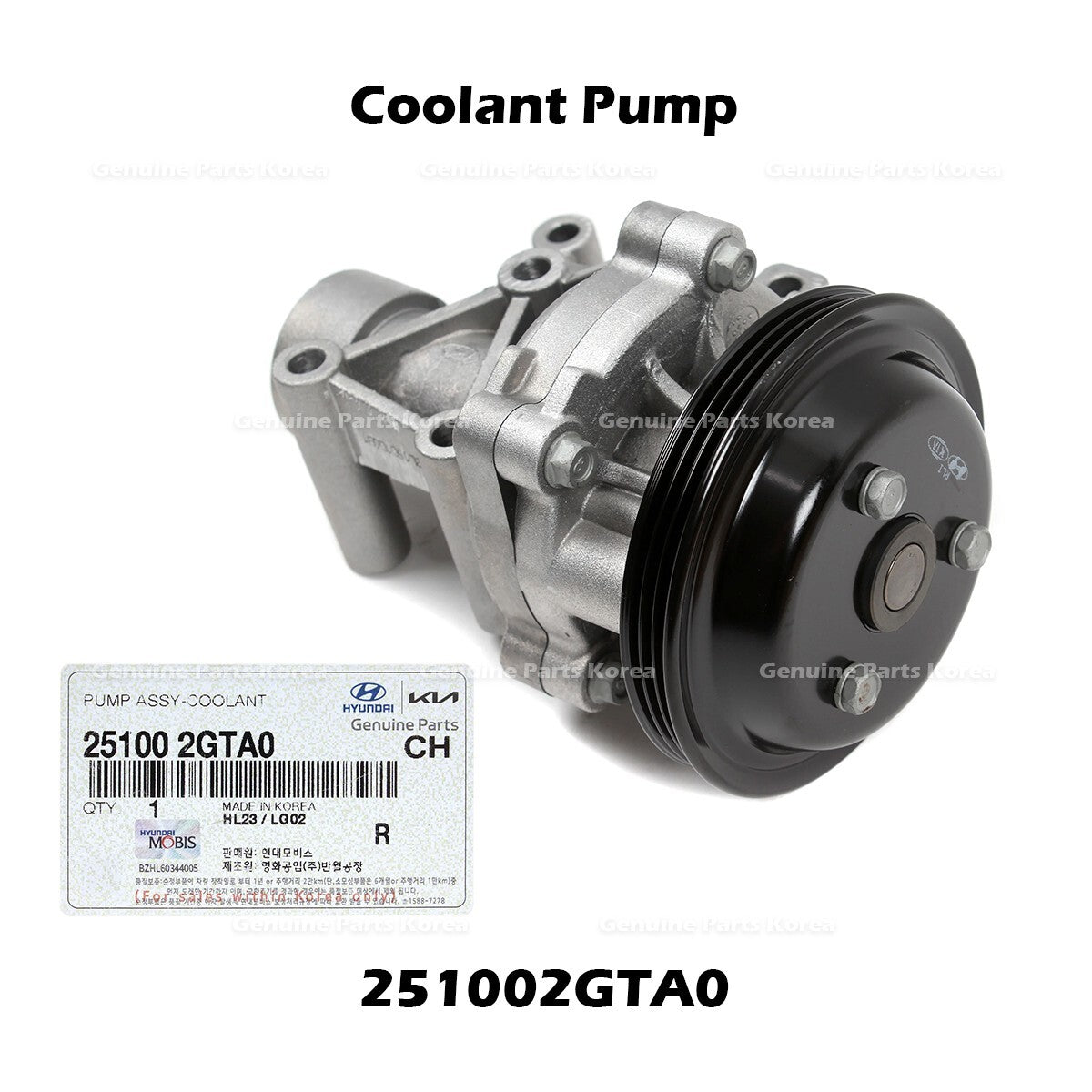 Genuine Coolant Pump 251002GTA0 for Hyundai Santa Fe Sonata Kia Optima