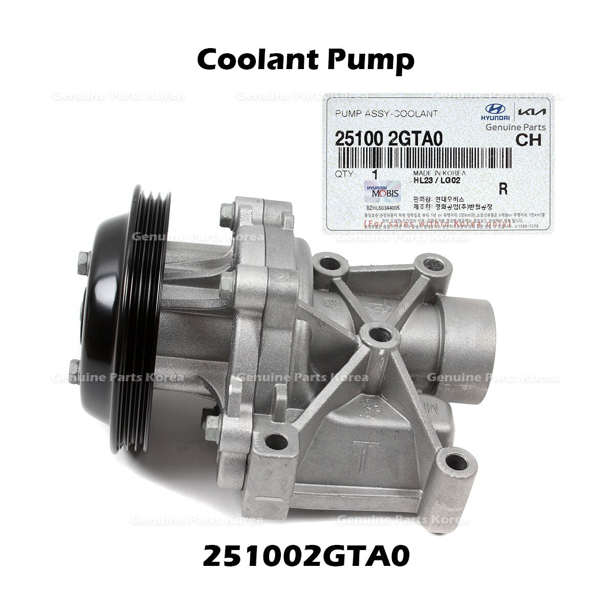 Genuine Coolant Pump 251002GTA0 for Hyundai Santa Fe Sonata Kia Optima
