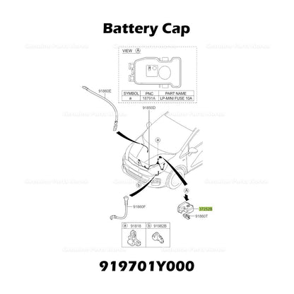 Genuine Battery Cap 919701Y000 for Kia Rio