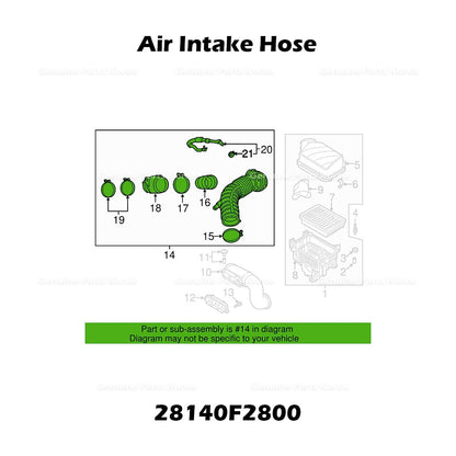 Genuine Air Intake Hose 28140F2800 for Hyundai Elantra