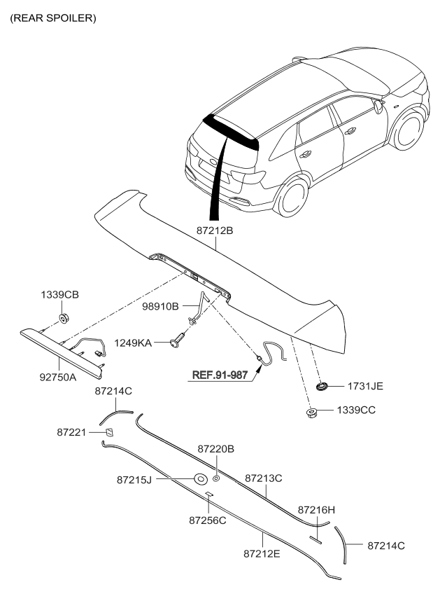 Genuine High Mount Lamp 92700C5000 for Kia Sorento