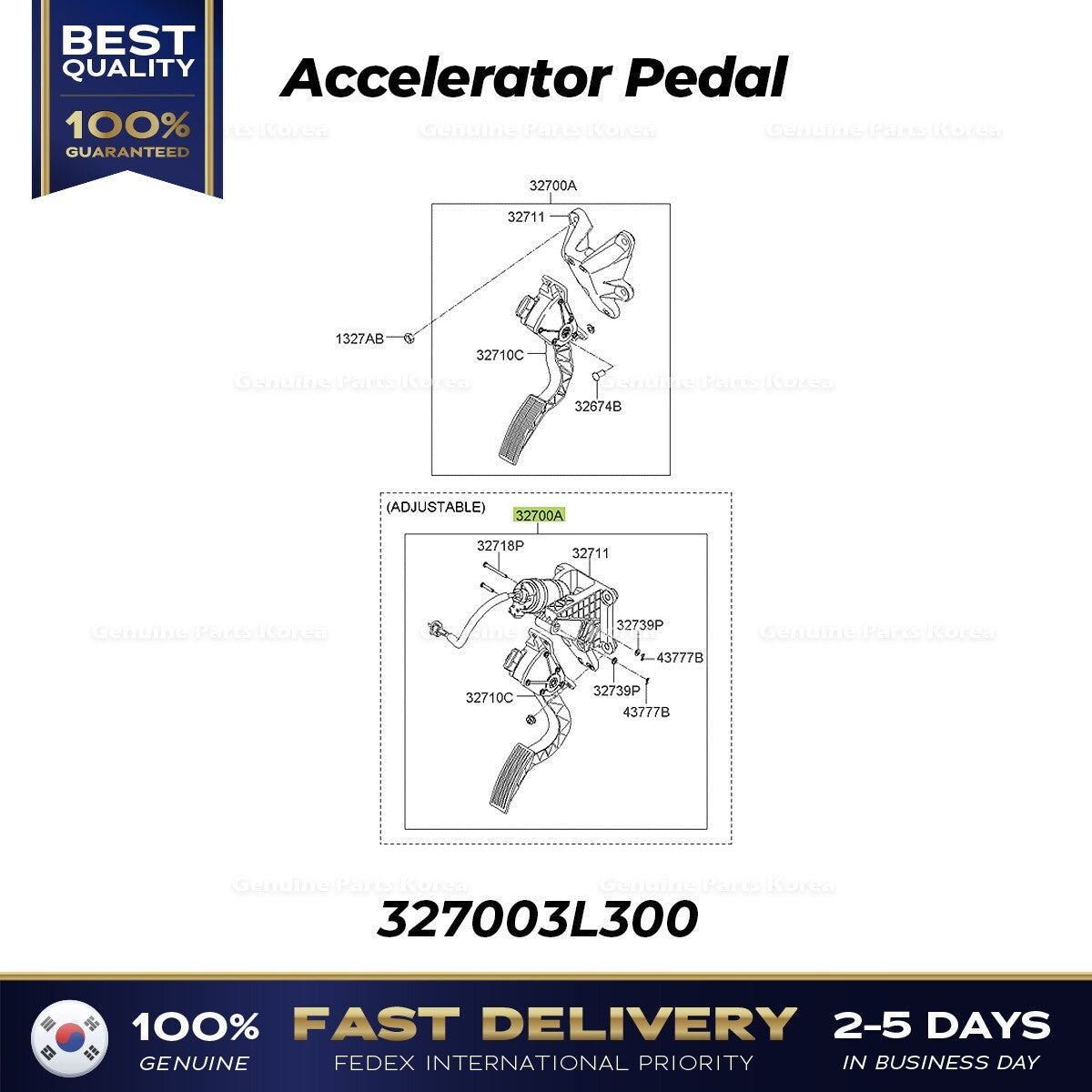 Genuine Accelerator Pedal 327003L300 for Hyundai Azera Sonata