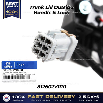 Genuine Trunk Lid Outside Handle & Lock 812602V010 for Hyundai Veloster