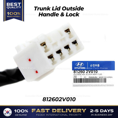 Genuine Trunk Lid Outside Handle & Lock 812602V010 for Hyundai Veloster