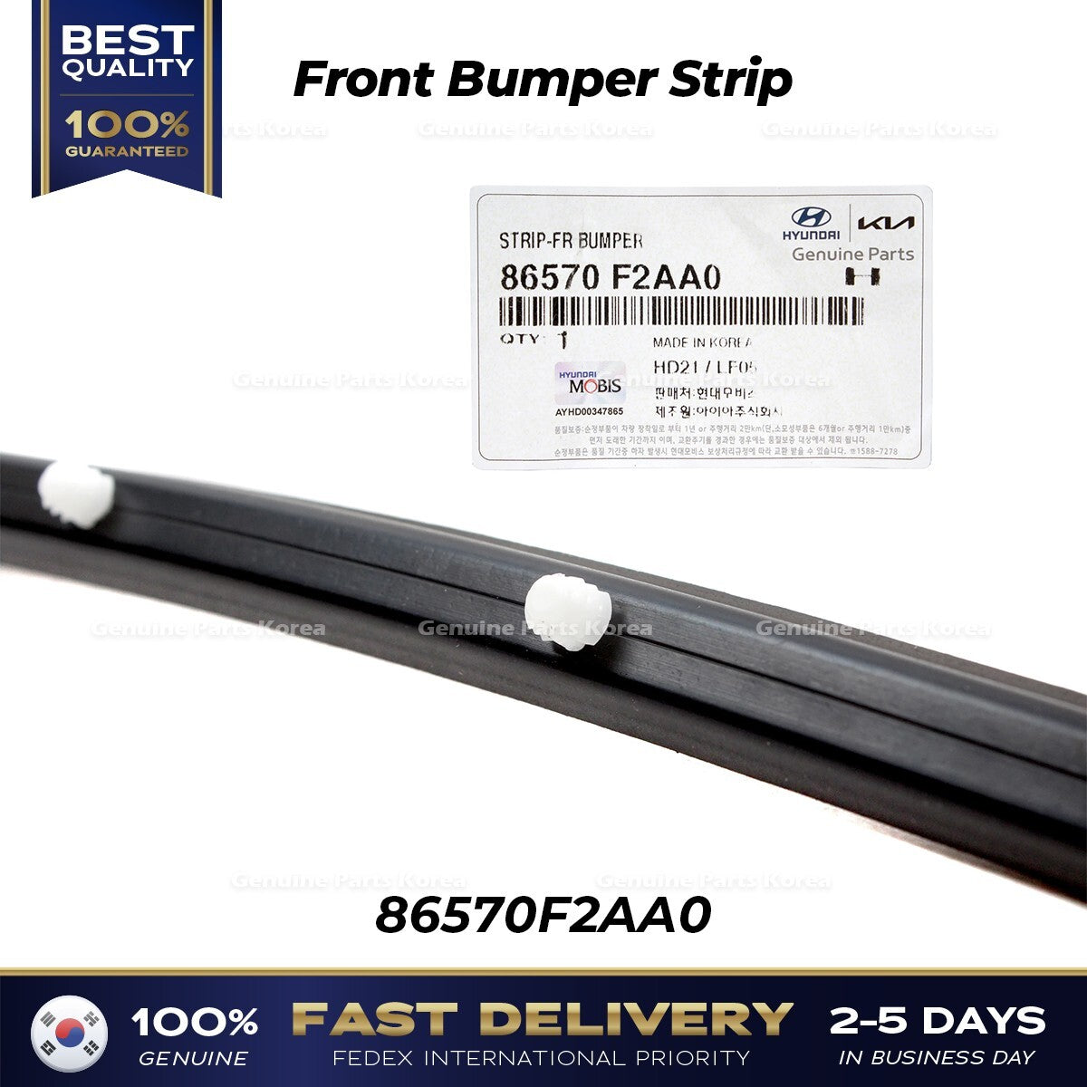 Genuine Front Bumper Strip 86570F2AA0 for Hyundai Elantra