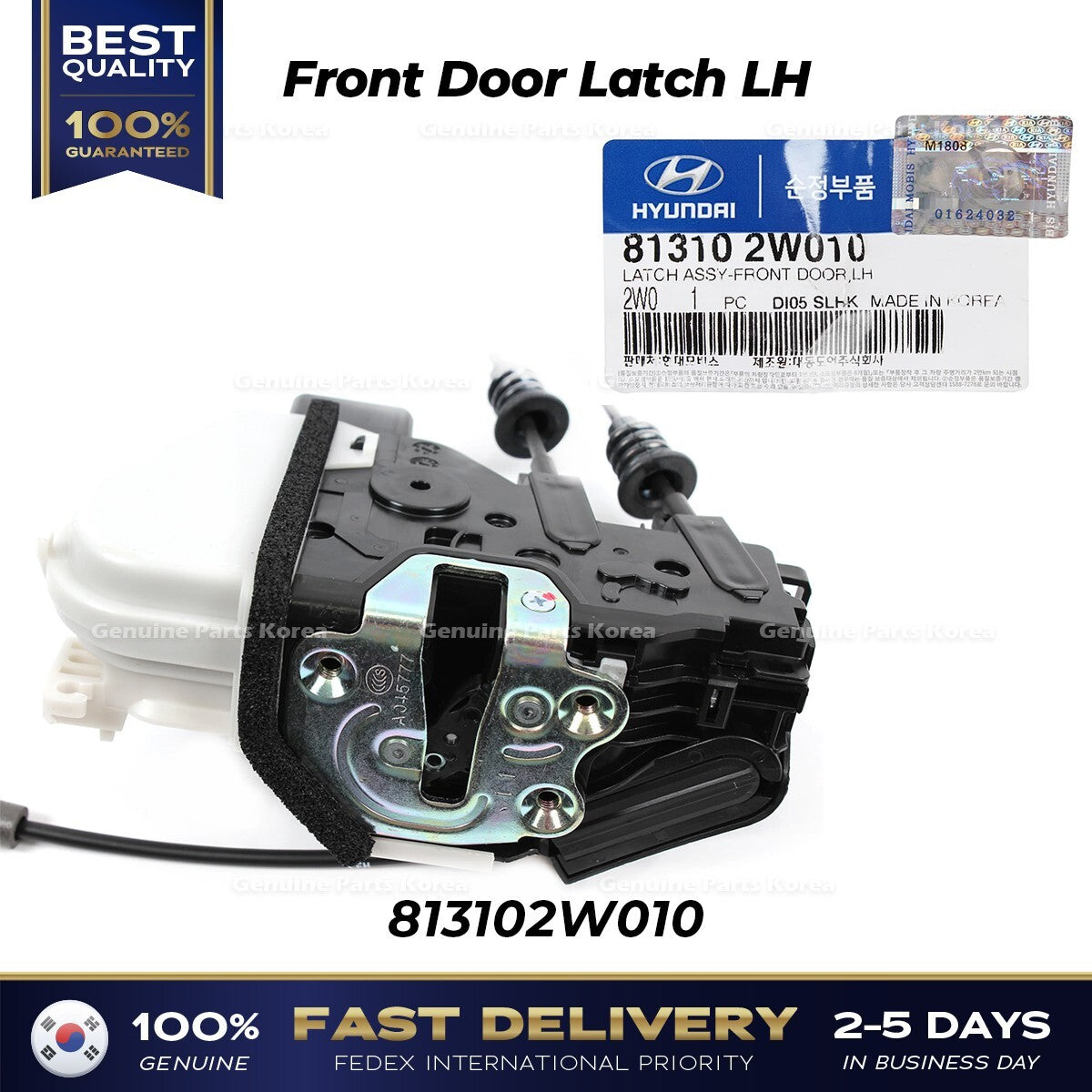 Genuine Front Door Latch LH 813102W010 for Hyundai Santa Fe