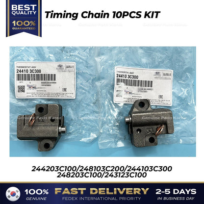 Genuine Timing Chain 10PCS KIT for Hyundai Azera Genesis Kia Borrego Sedona