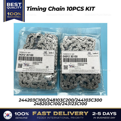 Genuine Timing Chain 10PCS KIT for Hyundai Azera Genesis Kia Borrego Sedona