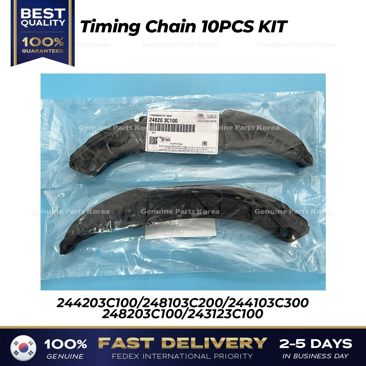 Genuine Timing Chain 10PCS KIT for Hyundai Azera Genesis Kia Borrego Sedona
