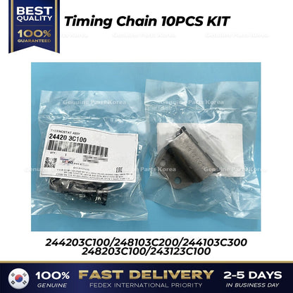 Genuine Timing Chain 10PCS KIT for Hyundai Azera Genesis Kia Borrego Sedona