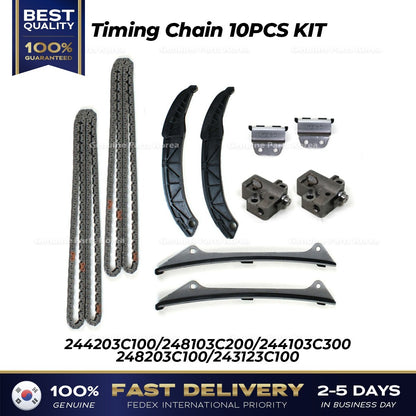 Genuine Timing Chain 10PCS KIT for Hyundai Azera Genesis Kia Borrego Sedona