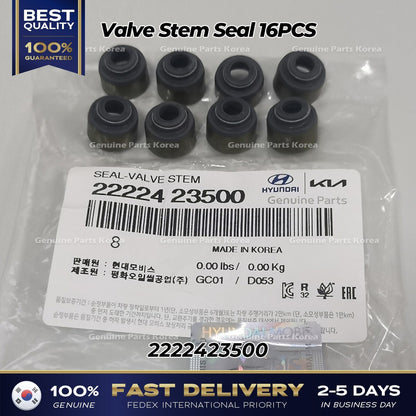 Genuine Valve Stem Seal 16PCS 2222423500 for Hyundai Accent Elantra Kia Optima