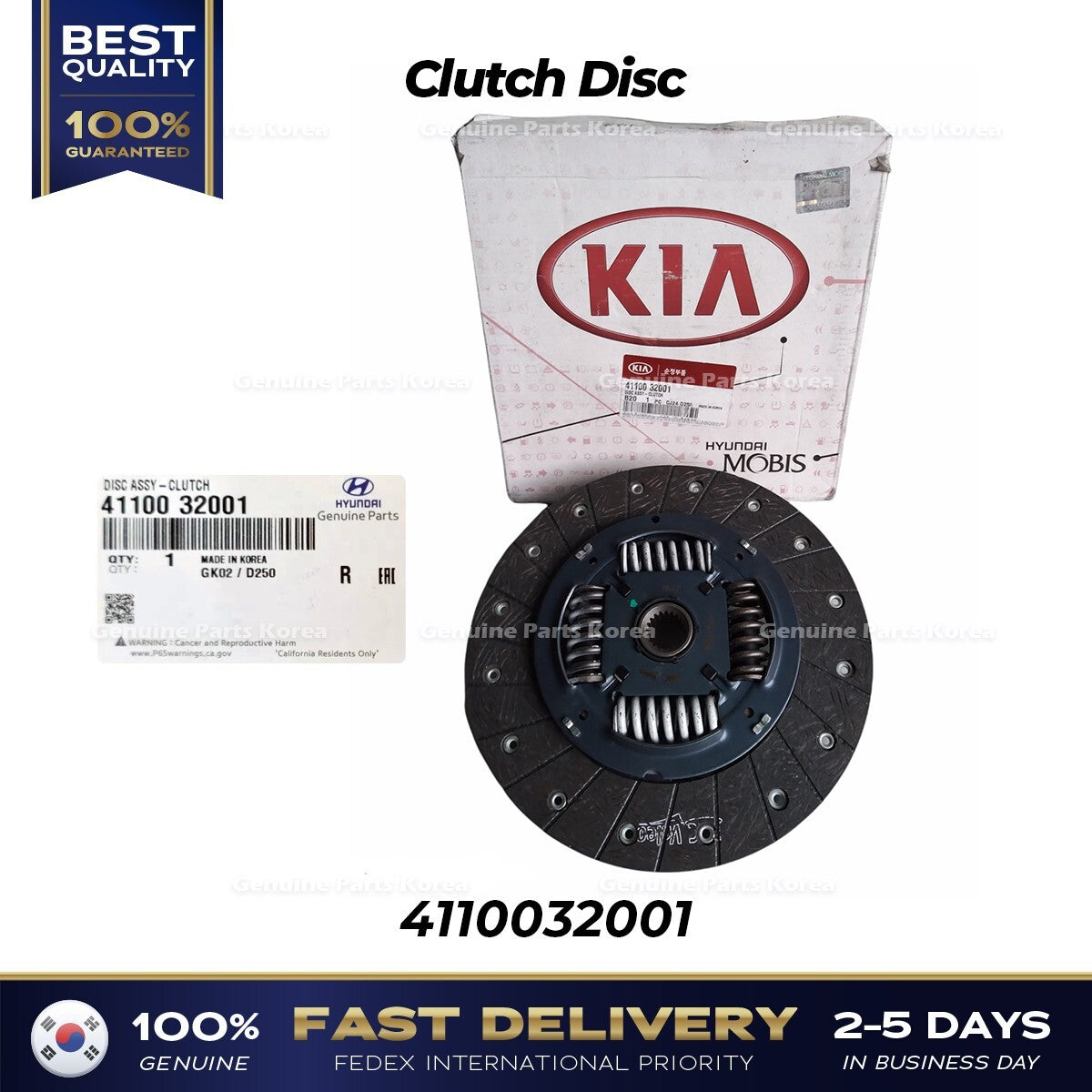 Genuine Clutch Disc 4110032001 for Hyundai Elantra Avante Kia Soul