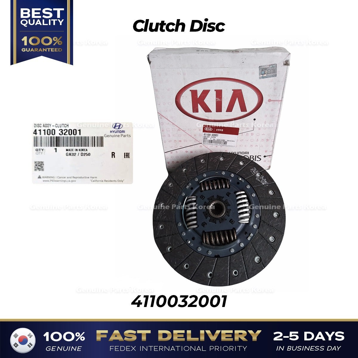 Genuine Clutch Disc 4110032001 for Hyundai Elantra Avante Kia Soul