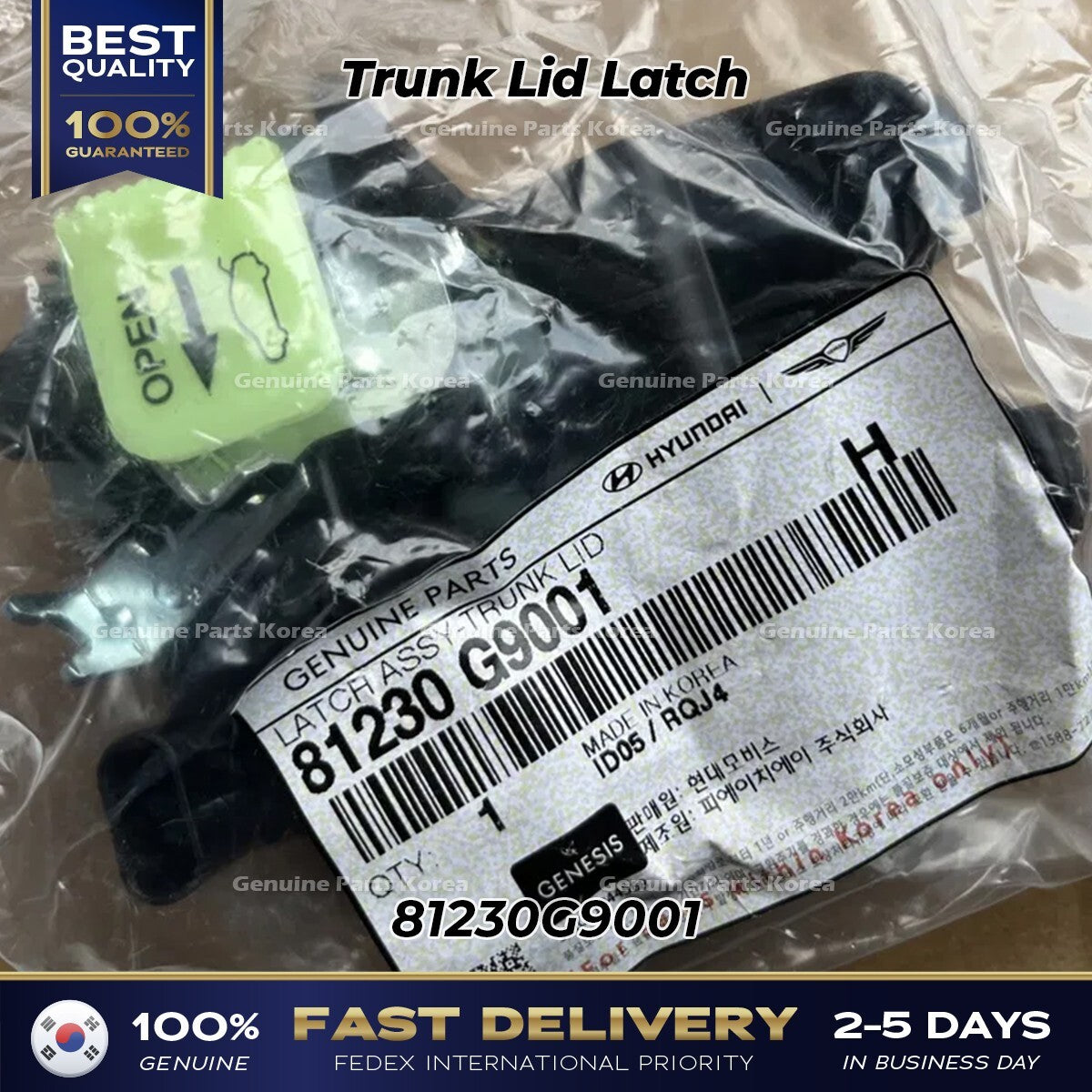 Genuine Trunk Lid Latch 81230G9001 for Hyundai Genesis G70 Sonata