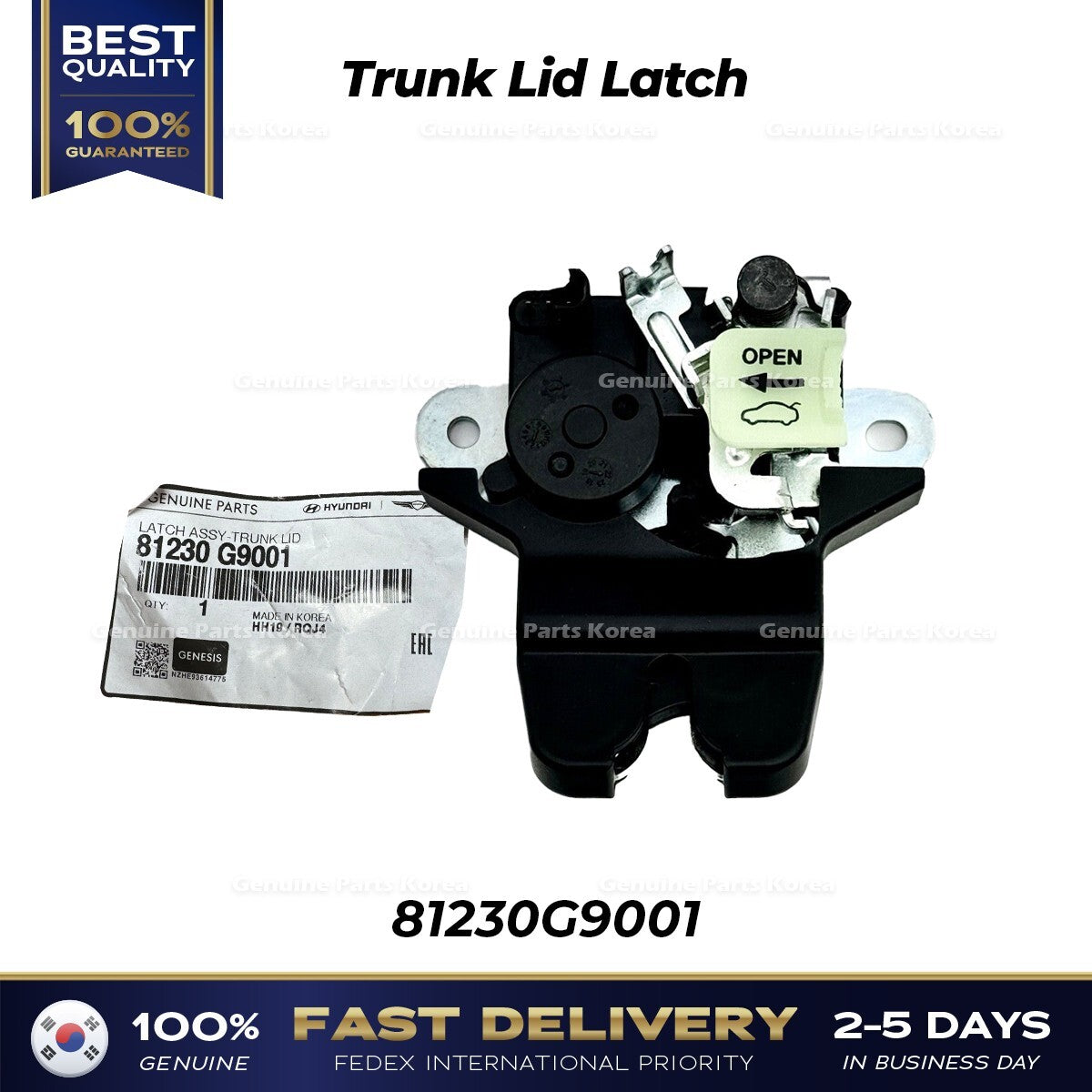 Genuine Trunk Lid Latch 81230G9001 for Hyundai Genesis G70 Sonata