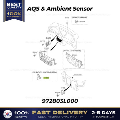 Genuine AQS & Ambient Sensor 972803L000 for Hyundai Azera Elantra